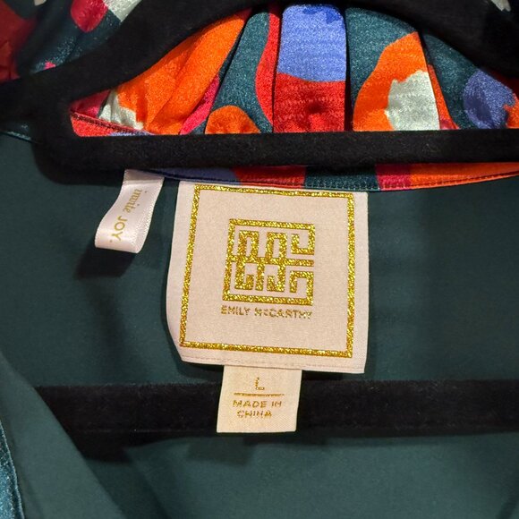 Emily Mccarthy Rowan Pleated Cheetah Dress size L Like New - Picture 3 of 5